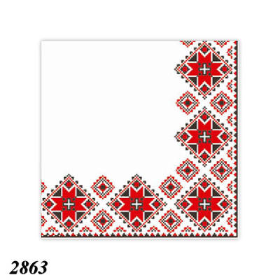 Серветка LaFleur Вишивка 16 шт двошарова червона