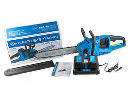 Акумуляторна пилка KRAISSMANN 4051 AKS-BL 18/2 (2 АКБ по 4 А·год, шина 405 мм, ланцюг, заряджання) Німеччина