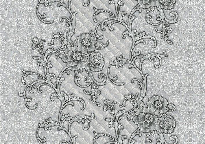Шпалери квіти в зал, Сірі шпалери для спальні LS Симфония ВКП4-1173 (0,53х10.05 м)