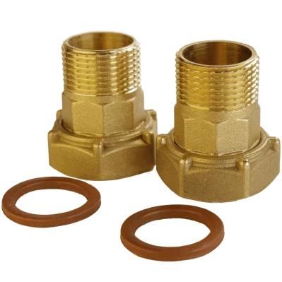 Комплект штуцерів для лічильника латунний 1 1/2″ВР х 1 1/4″ЗР штампований з прокладкою Б2748КбА VA (000026257)