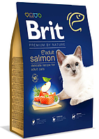 Сухой корм для котов с лососем и мякотью яблока Brit Premium by Nature Cat Adult Salmon 8 кг