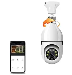 Бездротова IP 360/90 камера в плафон для лампочки Panorama camera icsee L1 E27 Full-HD 2MP WIFI Jw