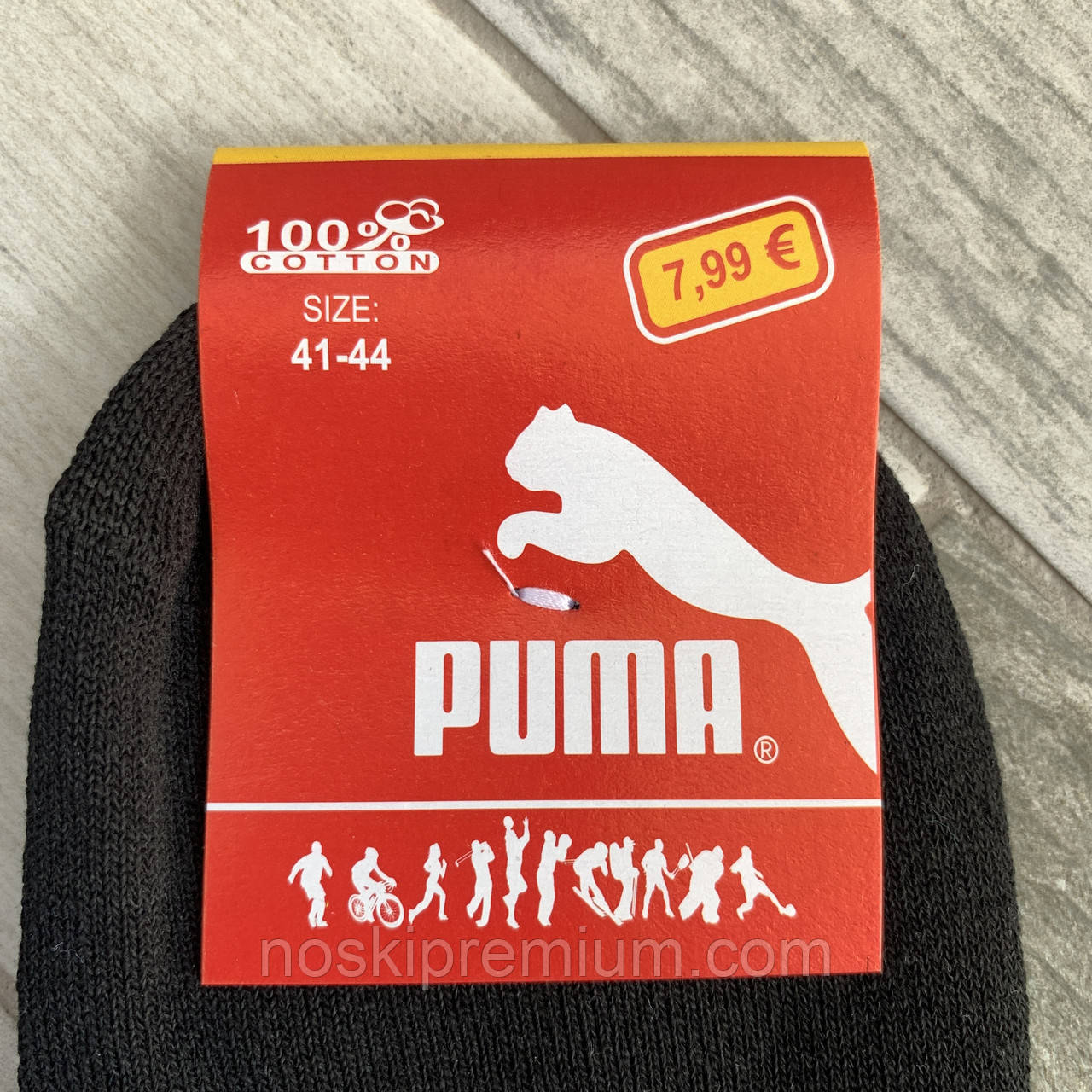 Носки мужские демисезонные спортивные хлопок Puma, размер 41-44, короткие, ассорти, 11604 - фото 4 - id-p1822656935