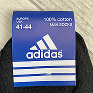 Шкарпетки чоловічі демісезонні спортивні бавовна Adidas, розмір 41-44, короткі, асорті, 06201, фото 5