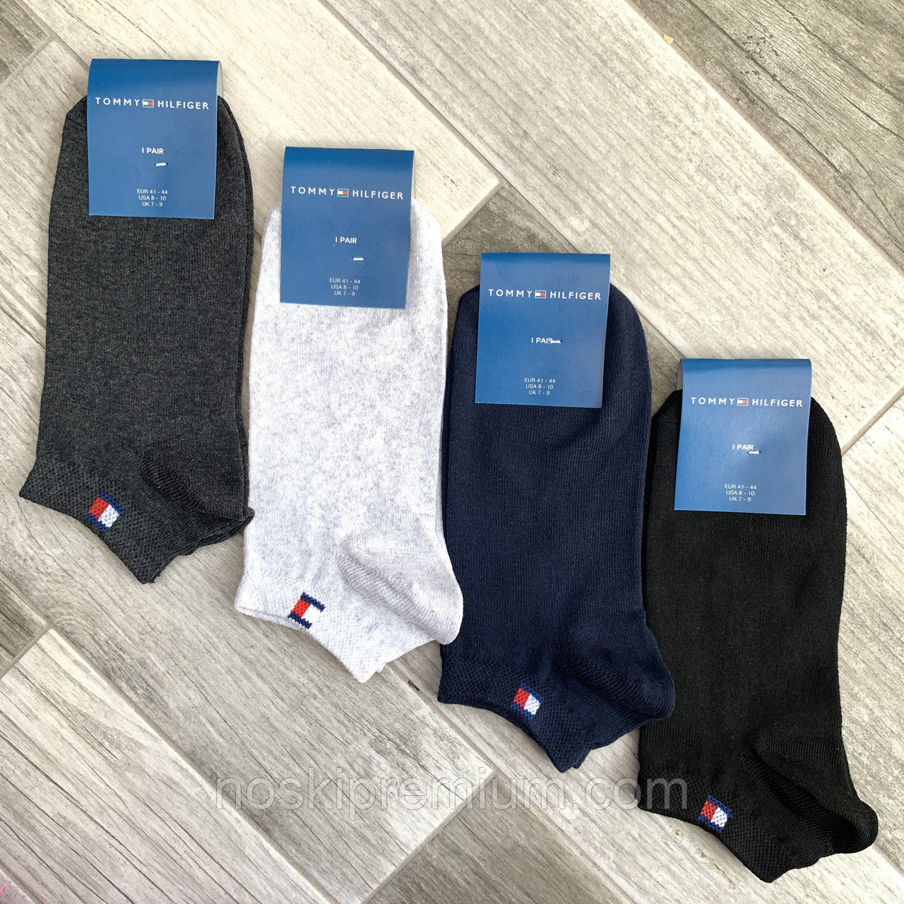 Шкарпетки чоловічі демісезонні спортивні бавовна Tommy Hilfiger, розмір 41-44, короткі, асорті, 04515