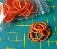 Упаковка резинок для плетения и причесок. 50 штук. оранжевый