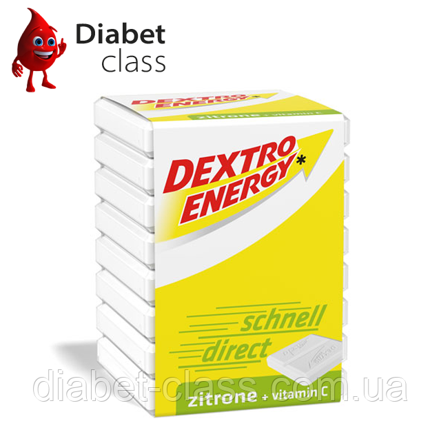 Dextro Energy Zitrone — швидка глюкоза зі смаком лимона та вітаміном С, фото 1