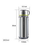 Термос титановий 1800 мл + ремінь + чорний чохол + щітки для чищення, фото 3