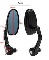 Мото дзеркала в торець руля овальні, фото 5
