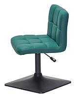 Стілець Arno 4-BK-Base шкірозамінний зелений 1002 на чорній квадратній нозі-опорі з регулюванням висоти, фото 3