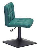 Стілець Arno 4-BK-Base шкірозамінний зелений 1002 на чорній квадратній нозі-опорі з регулюванням висоти, фото 4