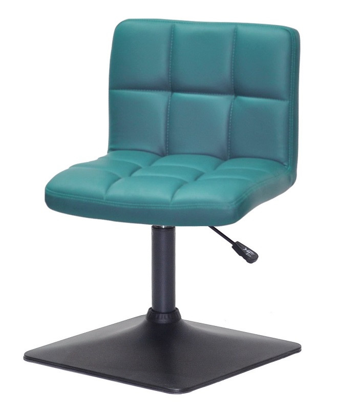 Стілець Arno 4-BK-Base шкірозамінний зелений 1002 на чорній квадратній нозі-опорі з регулюванням висоти, фото 1