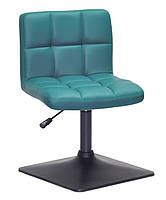 Стілець Arno 4-BK-Base шкірозамінний зелений 1002 на чорній квадратній нозі-опорі з регулюванням висоти, фото 2