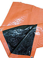 Тент 120 г/м² 4*5м Тент от дождя и солнца Тент двухцветный черно-оранжевый Тент строительный