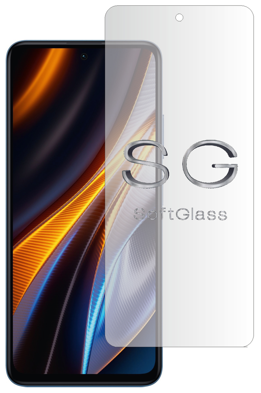 Мягкое стекло Poco X4 GT на Экран полиуретановое SoftGlass - купить по ...