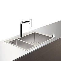 Мойка для кухни из нержавеющей стали HANSGROHE 755x500x190мм матовая 1мм в комплекте 164294 43206000