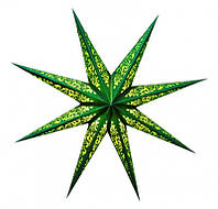 Светильник Звезда картонная 8 лучей LASER FULL GLITTER Зелёный