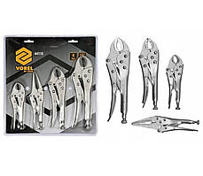 Затискні Кліщі з Фіксатором Набір 4 шт VOREL (44110)