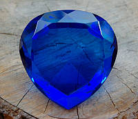 Сердце цветное стекло Синее