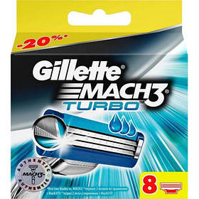 Змінні касети леза Gillette Mach3 Turbo 8 шт (Оригінал, Польща)