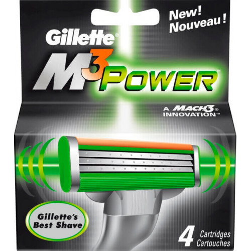 Змінні касети леза Gillette Mach3 Power 4 шт (Оригінал, Польща)