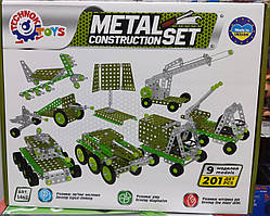Конструктор металевий Військова техніка в коробці 201 деталь 1462 ТЕХНОК 9 моделей - швидка відправка