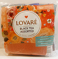 Пакетований чорний чай "Чорний чай Асорті" Black Tea Assorted Lovare 50 шт по 2г