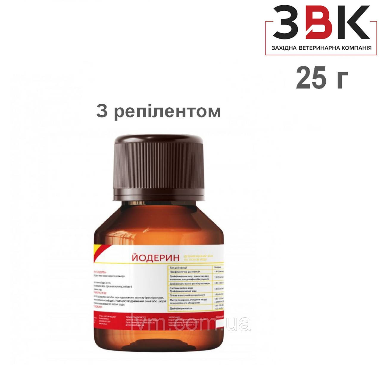 Засіб дезінфекційний ЙОДЕРИН 25г для вимушеної та профілактичної дезінфекції
