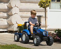 Дитячий трактор на педалях з причіпом Falk NEW HOLLAND 3090B
