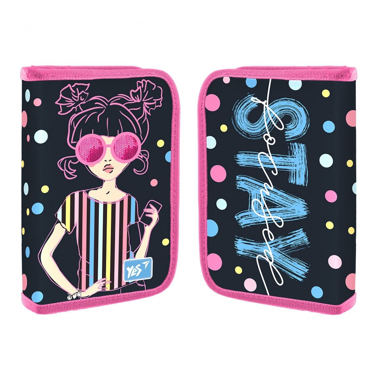 Пенал твердий YES одинарний з двома клапанами HP-04 Girls style 533120, фото 1