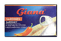 Сардины Giana в Растительном Масле с Перцем Чили Джиана Sardinky v Rostlinnem Oleji Chilli 125 г Чехия