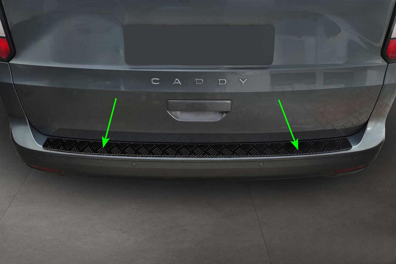 Защитная накладка на задний бампер для VW Caddy IV 2020+ /Black Mat Alu/, фото 6