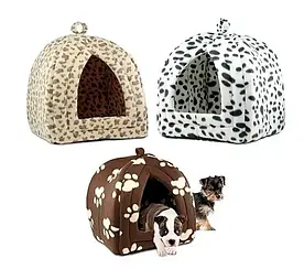 М'який будиночок для собак та кішок Pet Hut White 27 см на 28 см Jw