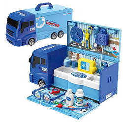 Набір лікаря дитячий, валіза у вигляді машини швидкої допомоги (21 елемент, машина 42 см) 8366