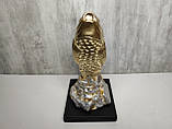 Статуетка Золота рибка 26 см - Подарунок рибалці Золотий короп 1500 грамів, фото 5