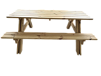 Стол садовый со скамейками из сосны Пикник 200 х 90 х 75