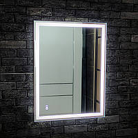 Зеркало с LED подсветкой 60х80 / 80х60 см. Зеркало на стену / в ванную комнату / в коридор.