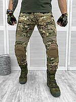 Тактические штаны Multicam Мультикам военные с наколенниками рип стоп камуфляжные армейские лето