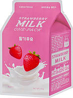 Тканевая маска с экстрактом клубники A'PIEU Milk Strawberry Milk One-Pack