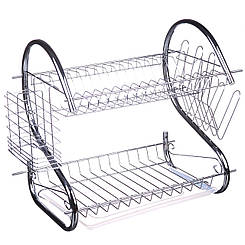 Сушарка настільна для зберігання посуду двоярусна Kitchen storage rask 10152 MG-116 Mg