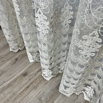 Шикарний фатиновий тюль для залу, спальні №121918 на відріз, фото 2