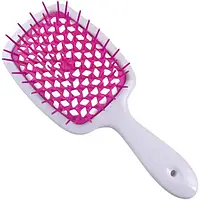 Расческа для волос Superbrush Plus Hollow Comb Белая с розовым