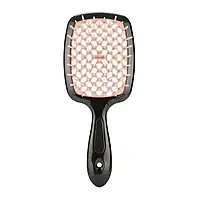 Расческа для волос Superbrush Plus Hollow Comb Черная с персиком