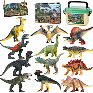 Розвиваючий набір фігурок Динозаври 12 шт в кейсі - Дитячі іграшки