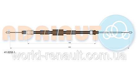 ADRIAUTO (Італія) 41.0253.1 — Трос ручка на Рено Меган II (універсал) K9K 1.5dci, K4M 1.6i 16V, фото 2