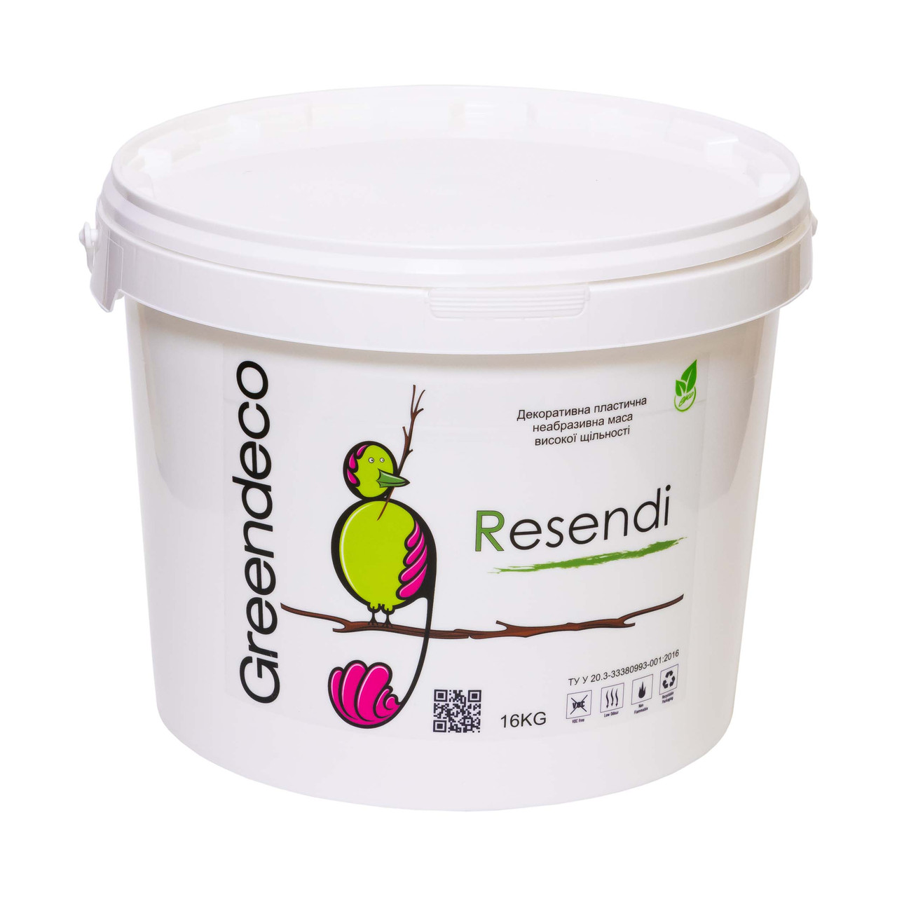 Декоративна штукатурка з мармуровим пилом Resendi (16 кг). Greendeco