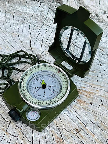 Туристичний рідинний компас, в металевому корпусі захищений від ударів, фото 1