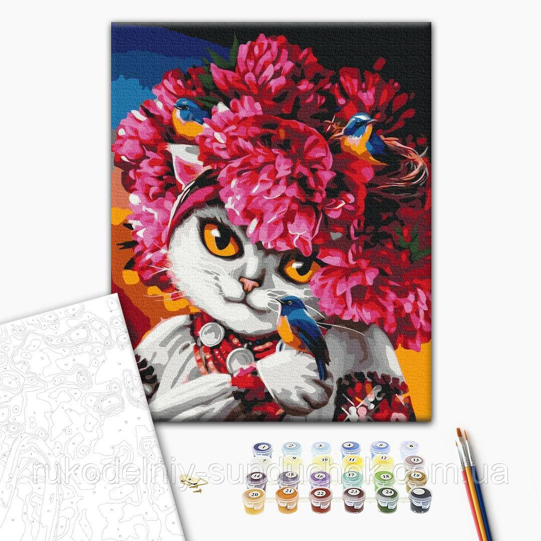 Картина за номерами Brushme Квітуча киця ©Маріанна Пащук BS53223