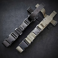 Триточковий тактичний ремінь для автомата (тип 2, кріплення на стропах) оливковий/чорний. Посилений, нейлон