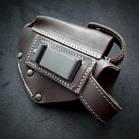 Кобура ПМ для пістолета Макарова. На скобі, з підсумком для магазину, коричнева, натуральна шкіра (тип 2)